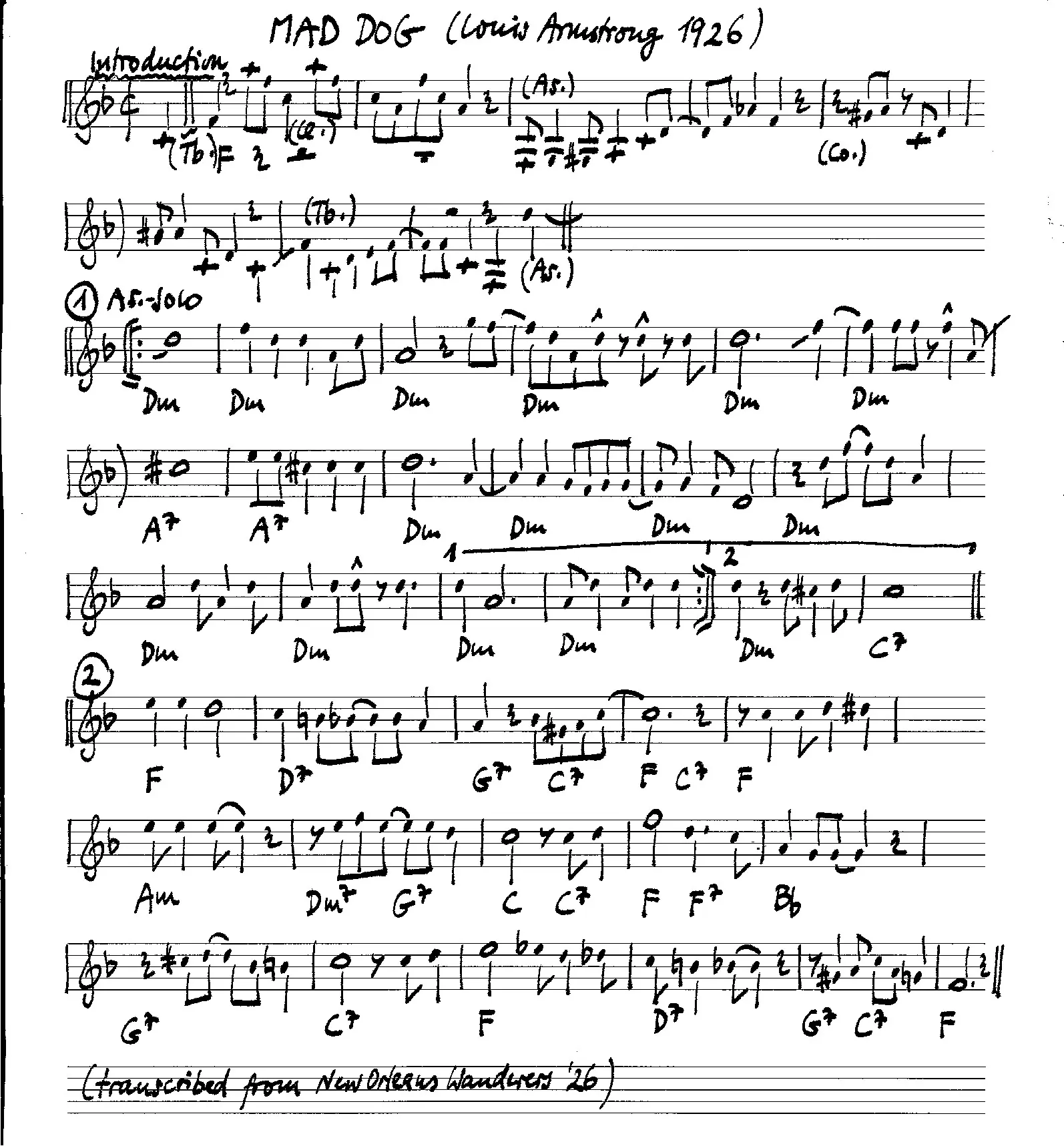 mad dog grilles partition gratuite - Offerte par The Jungle Jazz Band